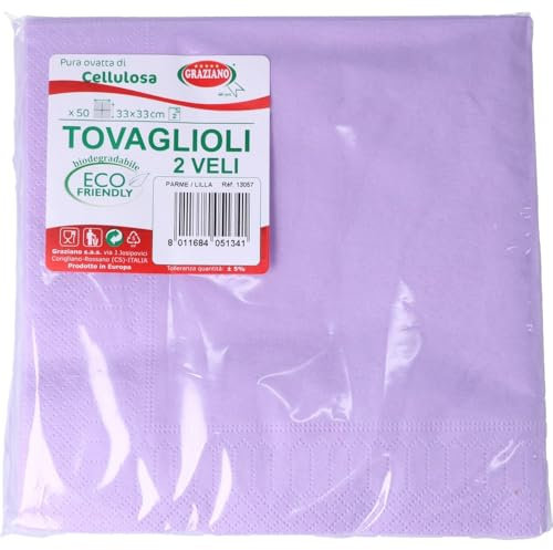 Einweg-Servietten, 50 Stück, Format 33 x 33 cm, Lila