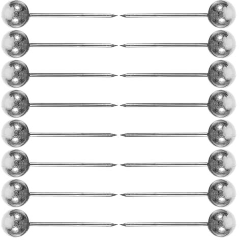 NUOBESTY 200 Stück Edelstahl Kugelkopf Reißzwecken 4x15mm Mit Kunststoff Kappe Dekorative Pinnnadeln Für Wand Karte Foto Büro Und Schule