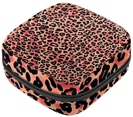 Borsa per assorbenti igienici, borsa per il primo ciclo mestruale per ragazze e donne, rosa leopardato porta coppetta mestruale porta tamponi mestruali