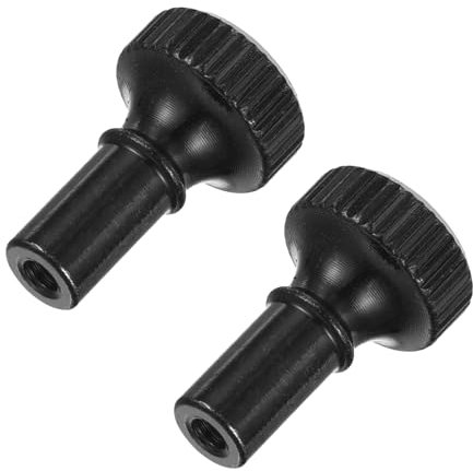 sourcing map 2Pcs Lamp Turn Knob On/Off Lamp Switch Replacement Brass Light Switch Knob Lamp Knob Lamp Switch Extension 19mm Length for Lamp Socket, Black