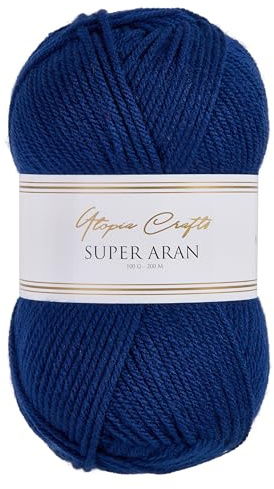 Utopia Crafts Super Aran stick- och virkgarn 100 g (Twilight Indigo)