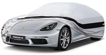 Holthly Funda de Coche de 10 Capas a Medida para Porsche 718, Cayman (1996-2025), Impermeable, para Todo Tipo de Clima, para Exteriores, protección contra el Sol, el Polvo, la Lluvia, con algodón