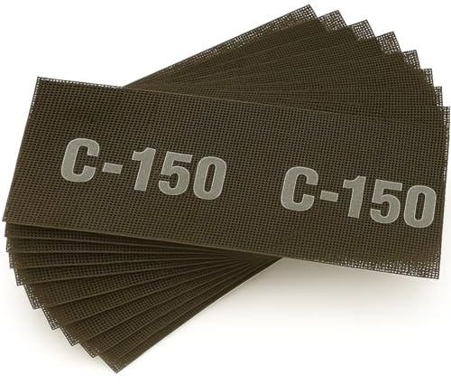 DEWEPRO Schleifgitter 50 Stück Körnung 150-280 x 93 mm - Schleifgitter zum Einspannen für staubarmes Schleifen von Farbe, Putz, Holz, Gips & Beton