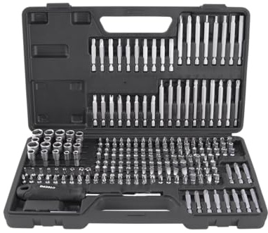 TECPO Universal Bitsortiment Koffer, 208-teilig Bitsatz Bit-Set Zubehör Bohrschrauber Schraubendreher Bit-Sortiment Schrauber Bitset