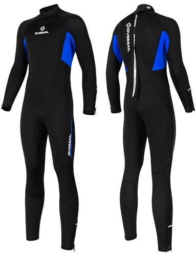 Traje de buceo de neopreno de 5 mm, traje de buceo para hombre y mujer, traje de buceo de pared gruesa, cremallera trasera, manga larga, mantiene el calor para buceo, surf, esnórquel, deportes