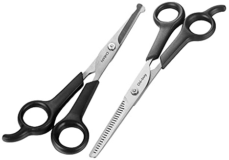 Professional Pets Grooming Scissors Set Stainless Steel Dog Eye scissors Thinning Shears for Dogs and Cats, Home pet grooming Tool kit 5 Ink