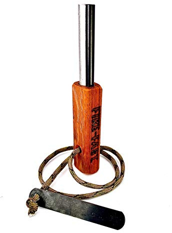 Fire Fast Fire Fly. European Fire Steel Ferro Rod and Magnesium. Compact Feather Weight Emergency Fire Starter for Camping, Backpacking, Hiking.