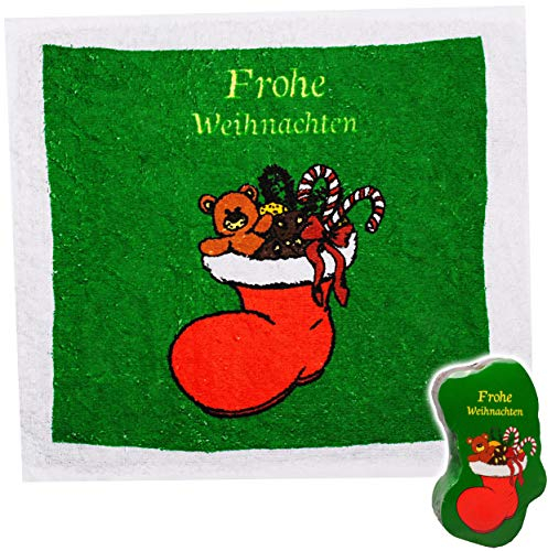 alles-meine.de GmbH 4 Stück magische Waschlappen/Handtücher - Zauberwaschlappen - Weihnachten - Frottee aus 100% Baumwolle - Magic Towel - Waschfleck - Waschtuch - Waschhand..