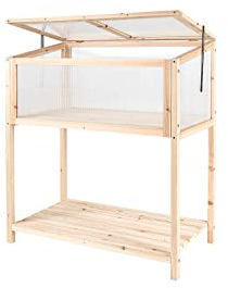 empasa Hochbeet 'Raise Deluxe' aus Holz Blumenkasten Pflanzkübel Frühbeet Kräuterbeet mit Abdeckung für Garten, Balkon und Terrasse