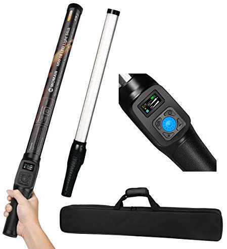 Tubo Luce Led Fotografia, Moman MW18 Video Light Stick Portatile 3000K ~ 6500K Dimmerabile CRI 96+ Carica USB per Trasmissioni Interviste Vlogging, Tubo-Luce-Led-Bastone-Video
