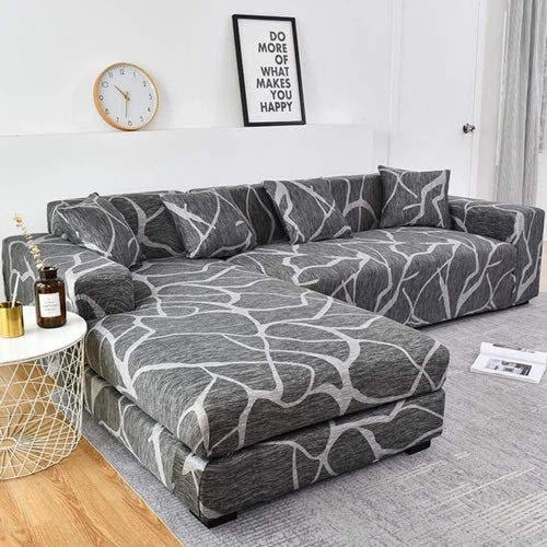 Couchbezug L Form 1/2/3/4 Sitzer,（L-förmiges Ecksofa Sofabezug sollte Zwei kaufen）L-förmiges Ecksofa mit elastischem elastische Stretch Sofa Überwürfe ( Color : E , Size : 3-Sitzer (190-230 cm) )