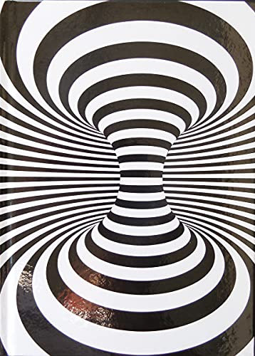 ADINA Kladde Notizbuch A4 kariert mit Rand mit Motiv (schwarz mit diagonalen Streifen, 1 Stück)