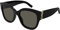 SAINT LAURENT Womens SL M95/F-001 56 Woman Acetate Sunglasses, Black-Black-Grey