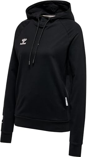 hummel Damen Hmlmove Grid Cotton Hoodie Woman Hooded Sweatshirt, Schwarz, S EU