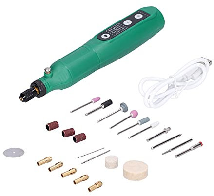 Kit de herramientas rotativas inalámbricas, mini taladro de amoladora eléctrica, 202 Juego de mini amoladoras eléctricas Taladro Herramientas eléctricas Carga USB inalámbrica con luz para Jade