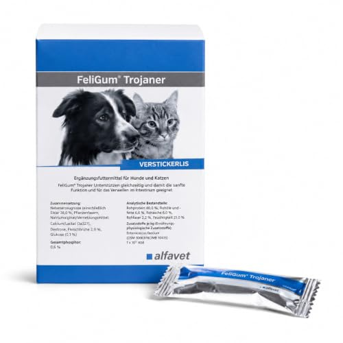 alfavet FeliGum Trojaner 10 x 10 g – Ergänzungsfuttermittel für Katzen & Hunde – Formbare Versteckerlis – Schmackhafte Snacks für stressfreie Medikamentengabe oder zur Belohnung als Leckerli