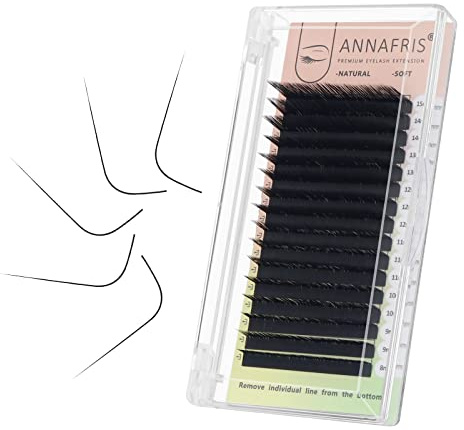 ANNAFRIS C/D/L/L+/LC/LD/LU/M Curl Individuelle Wimpernverlängerung Natürlich Synthetischer Nerz Eyelashes Matt-schwarz Falsche Lashes Volumen Wimpern Extensions (0.10mm (8-15mm) Mix, LU(M) Curl)