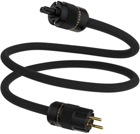 Tertullus HiFi - Cavo di alimentazione High End C7, cavo di alimentazione HiFi audio, con spina Schuko e spina per dispositivi freddi (P104-c7, 1 m)