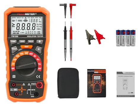 Digital Megohmmeter Isolierungs-Widerstand-Prüfvorrichtung 1000V AC/DC für elektrische Ausrüstung und isolierenden Widerstand bis zu 100GΩ mit PI/DAR, Frequenz und Niederspannungsprüfung