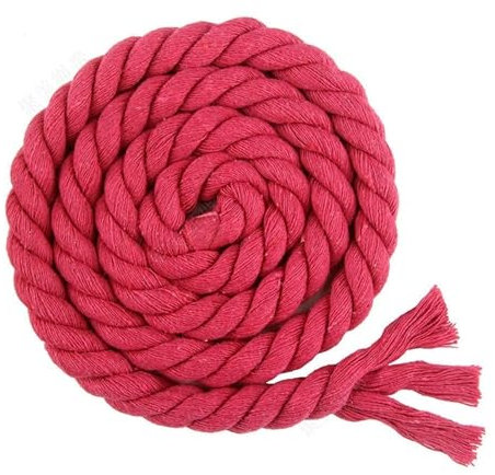 Garten Schnur 5 Meter 15 mm gedrehtes Baumwollseil, bunt, for Handtasche, Heimdekoration, DIY, Textilzubehör, Rot, Gelb, Khaki, Rosa, Grün (Color : 15mm Rose red 5M)