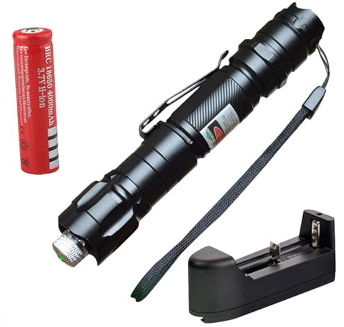 # Green Light High Power Flashlight Powered By Lithium Battery Of Mantianxing Pen (Black, One Size)