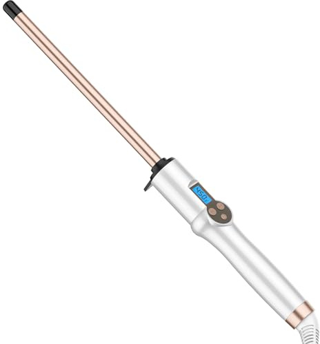 13mm Small Curling Wand Iron, Long Barrel Wand Curling Iron for Short Hair, Ceramic Skinny Curling Wand with Adjustable Temperature,Dual Voltage