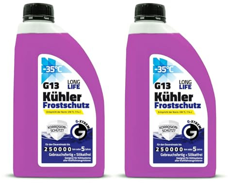 Gamix Kühlerfrostschutz G13 – Gebrauchsfertige Kühlflüssigkeit Auto – Frostschutz bis -35 °C – Longlife 5 Jahre – 1 L