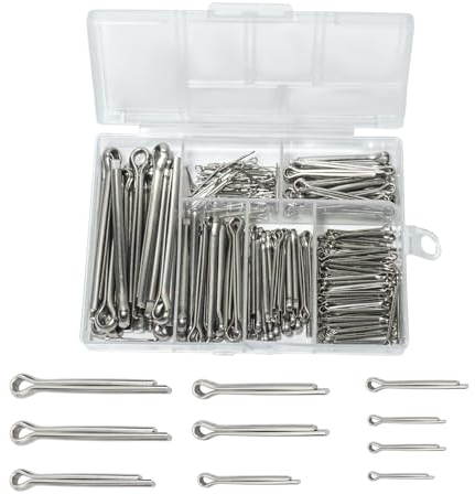 GullSkies 260 STK Splinte Set Splinte Sortiment mit Sortimentskasten 304 EdelstahI M1 M2 M2.5 M3 M4 M5 Sicherungssplinte GröBen füir Autos Wohnmobile Gartengeräte