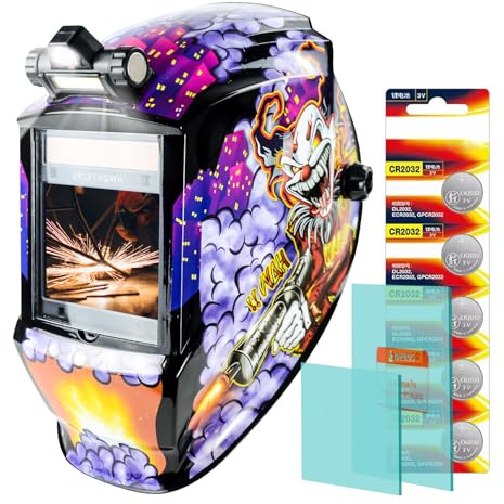 TRQWH Large View Auto Darkening Welding Helmet with Light True Color Solar Powered Welding Hood with 4 Arc Sensor Adjustable Wide Shade Range 4~5-8/9-13 Welder Mask for TIG MIG ARC Weld