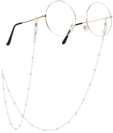 WLLHYF Chaînes de lunettes - Perles mignonnes - Cadre en verre - Cordon - Porte-masque - Collier - Lunettes de soleil élégantes