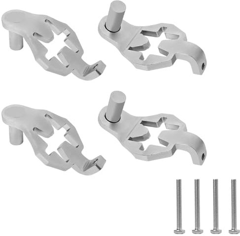 2 Packs T-Post Gate Hinge Pins, Gate Hanger on Metal T Post 5/8 or 3/4 Hinge Eyes, Adjustable for Chain Link Fence Gate, Farm, Garden & Backyard, Silver