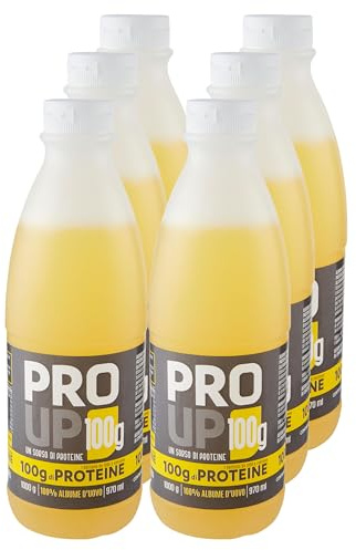 PRO UP, Albume d'uovo, 100g di proteine a bottiglia. Ideale per frittate e pancake fit, omelette, smoothie e porridge proteici. Ottenuto da galline allevate a terra. (6 bottiglie)