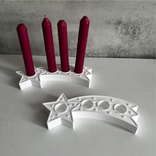 Silikonform Kerzenhalter, Stern Silikonformen Gießformen Stabkerzenhalter Silikonform kerzenständer Giessform Silikon Formen zum Gießen für Stabkerzen und