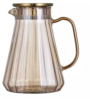 Caraffa Acqua Hervidor de agua de vidrio de gran capacidad for el hogar, jarra creativa for agua fría, jugo, leche, café, tetera, 1,5 l o 1,8 l Bevande Fatte in Casa(Medio)
