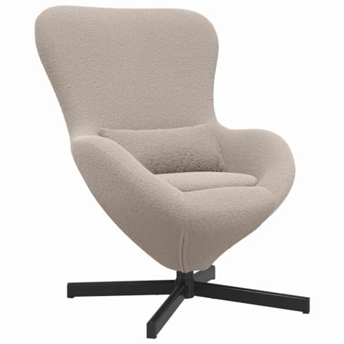 vidaXL Modern ljusgrå fåtölj med snurrfunktion, ergonomisk design, fläckbeständig klädsel, perfekt för läsning, som vardagsrumsstol, lounge inomhus, texturerad stålram