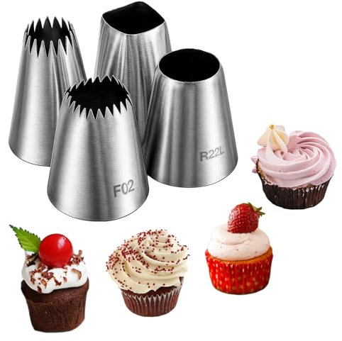 Giantree 4 piezas de boquillas reutilizables para bolsas de licores, herramientas de tul de licor de bricolaje para decoración de tartas