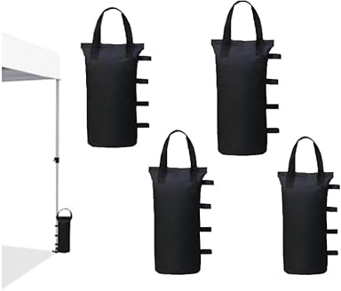 Juego de 4 pesos para pabellón, sacos de arena, rellenables, reutilizables, para carpa de fiesta, camping, jardín, playa, exterior, carpa de campaña, estabilidad, fácil de transportar, tejido Oxford