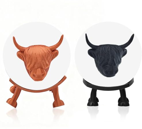 Highland Cow Toilet Paper Holder of 2 Funny Free Standing Toilet Paper Holder,3D Brown Cow Loo Roll Storage ecorative, NoveltyTissue Holders for Bathrooms House Decor