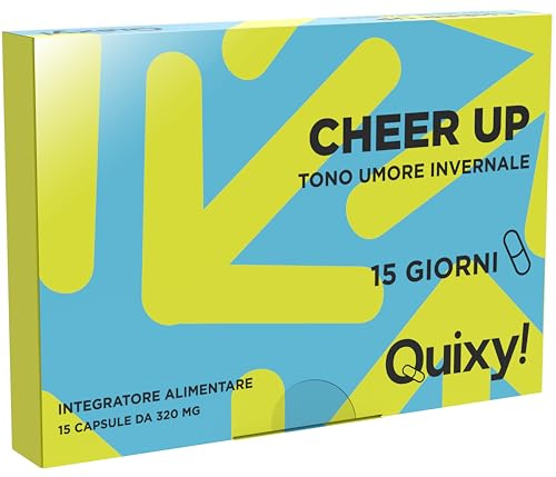 Quixy Cheer UP – Integratore con Griffonia, Rodiola e Vitamine B6-B12 per Tono Umore, Relax e Benessere Mentale Cambi Stagione – 15 Capsule Made in Italy