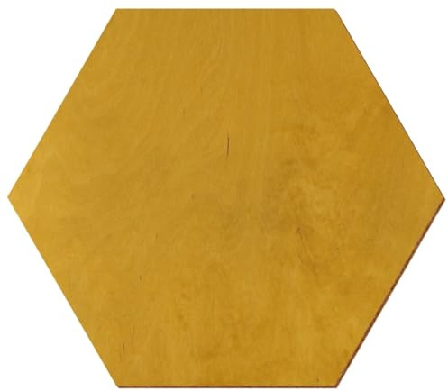 Madera hexagonal de roble claro lacada por ambos lados, 3-50 cm, contrachapado de abedul de 3 mm, disponible individualmente o en conjunto, tamaño: 40 cm, paquete con: 50 unidades