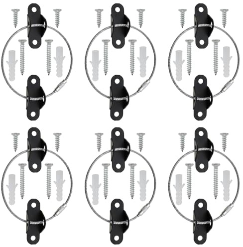 LUORNG Anti-Tip Furniture Straps (6 Pack) Safety Furniture Anchors, Earthquake Proof Straps for Dressers Wall Safety Anchor Kit Furniture Safety Straps Wall Mounting Straps, Black