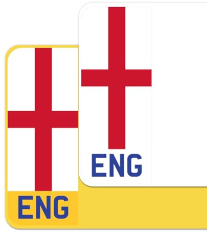 St. George's Cross Flag Car Number Plate Decorative Vinyl Stickers – Premium Bubble-Free Adhesive Decals – ENG Set of 2 (F&R) – Weatherproof, Easy Application – Made in UK (ENG, Neutral)