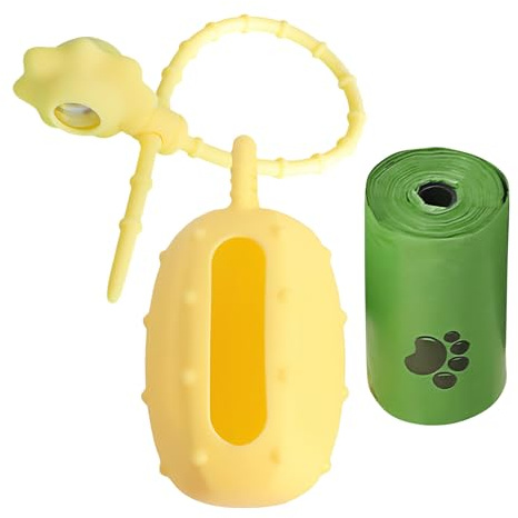 Soporte para bolsas de caca - Dispensador de soportes para bolsas | para excrementos de perros, dispensador de para excrementos de perros con luz LED incorporada, para viajes en la playa