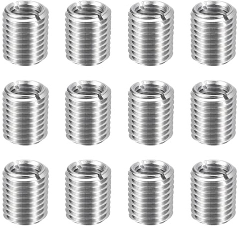 Kvartsman 12 st gänginsats M16 till M12 x 20 mm rostfritt stål skruvmutter reduceringsgänga metrisk självgängande gänghylsa gängadapter för möbler reparation gör-det-själv mekaniska komponenter