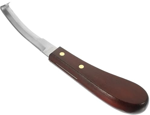 Luxshiny Cuchillo para Pezuñas de Caballo Diestros Acero Inoxidable Doble Filo Herramienta Ergonómica Recortador de Pezuñas Uso Diario Accesorio para Cuidado de Cascos en Granja