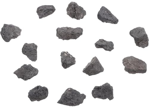 iplusmile Volcanic Rock Aquarium Decoration 200g Pack Natural Porous Black Lava Stones 2-4cm for Fish Tank Landscaping and Flower Pot Plant Décor