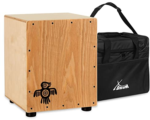 XDrum Junior Cajon Peruana Ash (3 mm Schlagplatte, 9 mm Birkenkorpus, 37 cm hoch, inkl. Tasche mit Umhängegurt)