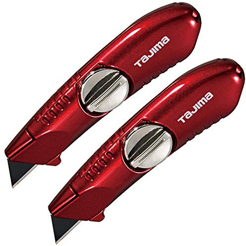 Tajima VR-101R VR-Serie Universalmesser mit fester Klinge und 3 V-REX-Klingen, Rot, 2 Stück