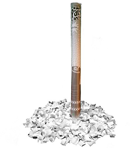 Krause & Sohn Konfettikanone farbig 60 cm Shooter Überraschung Hochzeit Knalleffekt (Weiss)