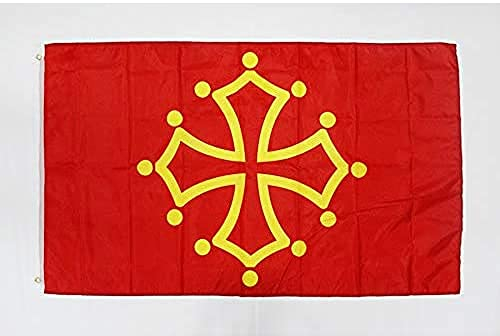 AZ FLAG Bandiera Midi-Pirenei – OCCITANIA 150x90cm - Gran Bandiera Midi-PYRÉNÉES - OCCITANIE in Francia 90 x 150 cm Poliestere Leggero - Bandiere